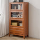 Scandinavian Poplar Storage Cabinet Glass Doors Display Cabinet for Bedroom