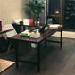 Brown and Black Writing Desk Industrial H-Shape Office Desk Pine Clearhalo 'furn' 'furn_office_desk' 'Furniture' 'Office Desks' 'Office Furniture' 'office_desk' 6276905