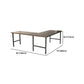 Brown and Black Writing Desk Industrial H-Shape Office Desk Pine Clearhalo 'furn' 'furn_office_desk' 'Furniture' 'Office Desks' 'Office Furniture' 'office_desk' 6276913