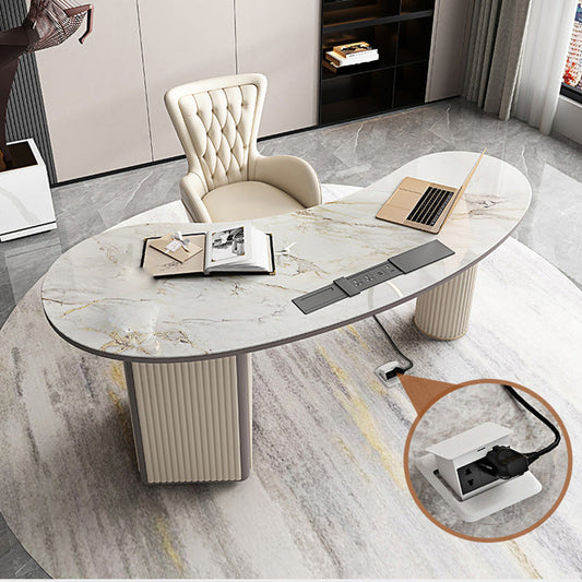 Scrivania del segretario di marmo contemporaneo scrivania, 27,6 "w x 29,5" h