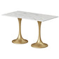 Golden Base Dining Table Medieval Modern Style Stone Table for Indoor