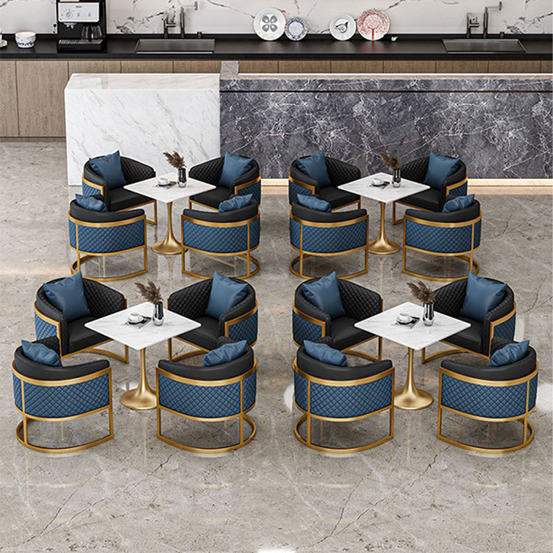 Golden Base Dining Table Medieval Modern Style Stone Table for Indoor