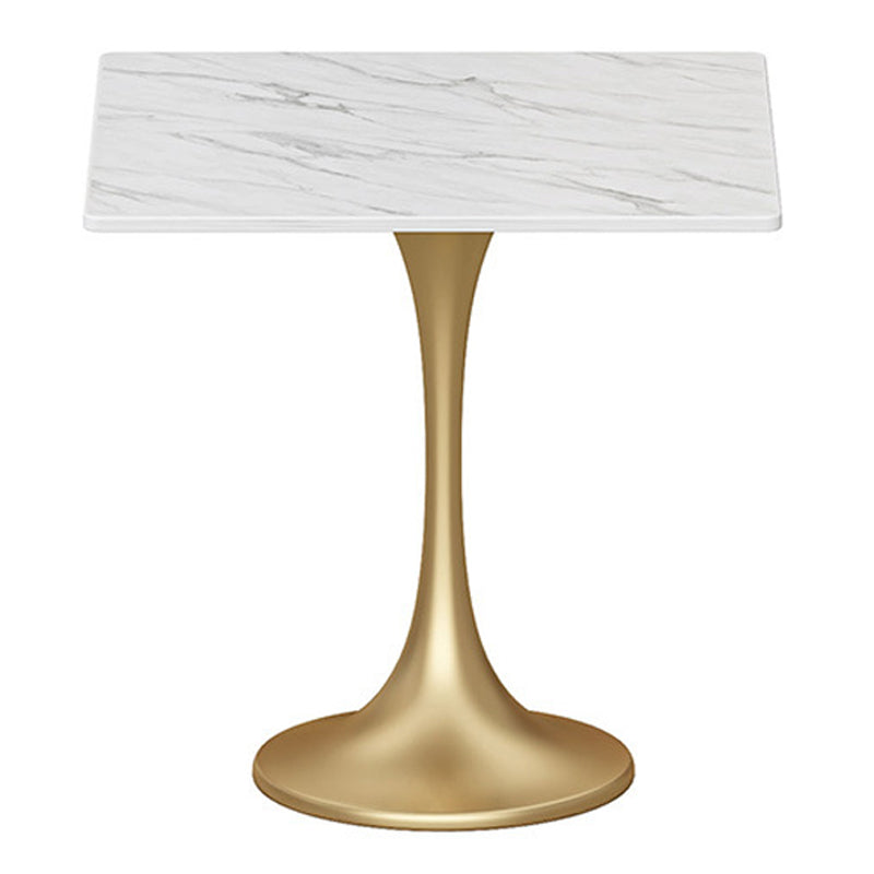 Golden Base Dining Table Medieval Modern Style Stone Table for Indoor