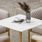 Golden Base Dining Table Medieval Modern Style Stone Table for Indoor