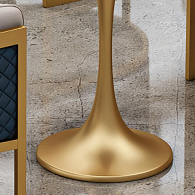 Golden Base Dining Table Medieval Modern Style Stone Table for Indoor