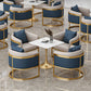 Golden Base Dining Table Medieval Modern Style Stone Table for Indoor