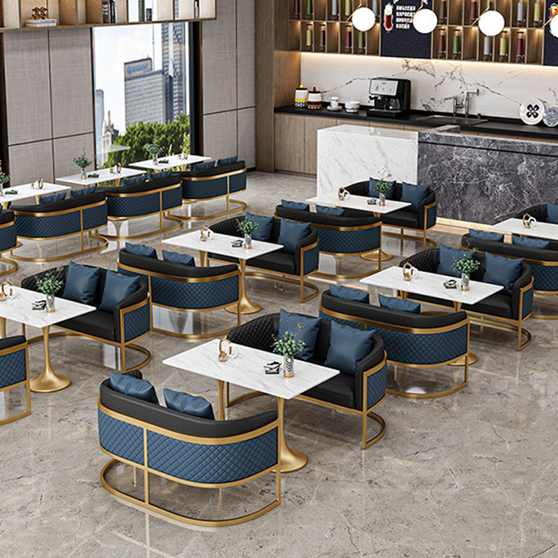 Golden Base Dining Table Medieval Modern Style Stone Table for Indoor