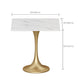 Golden Base Dining Table Medieval Modern Style Stone Table for Indoor