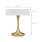 Golden Base Dining Table Medieval Modern Style Stone Table for Indoor