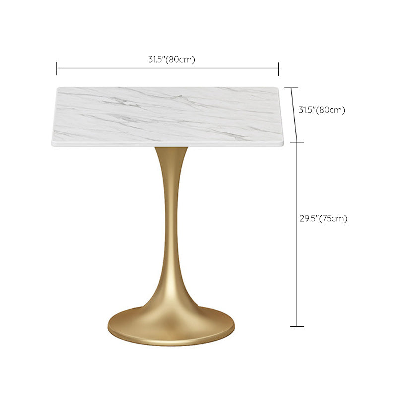 Golden Base Dining Table Medieval Modern Style Stone Table for Indoor