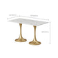 Golden Base Dining Table Medieval Modern Style Stone Table for Indoor