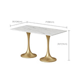 Golden Base Dining Table Medieval Modern Style Stone Table for Indoor
