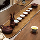 Glam Wooden Dining Rectangle Table with Wooden Legs for Kitchen