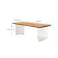 Rectangle Acrylic Base Dining Table Medieval Modern Style Wood Table for Kitchen Clearhalo 'Dining Tables & Seating' 'Dining Tables' 'dining_table' 'furn' 'furn_dining_table' 'Furniture' 'Kitchen & Dining Furniture' 6277011