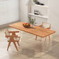 Rectangle Double Pedestal Dining Table Medieval Modern Style Wood Table for Living Room 55.1"L x 27.6"W x 29.5"H Without Chairs Clearhalo 'Dining Tables & Seating' 'Dining Tables' 'dining_table' 'furn' 'furn_dining_table' 'Furniture' 'Kitchen & Dining Furniture' 6277047