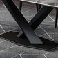 Industrial Style Sintered Stone Table Dining Rectangle Table with Metal Legs for Home Clearhalo 'Dining Tables & Seating' 'Dining Tables' 'dining_table' 'furn' 'furn_dining_table' 'Furniture' 'Kitchen & Dining Furniture' 6277065