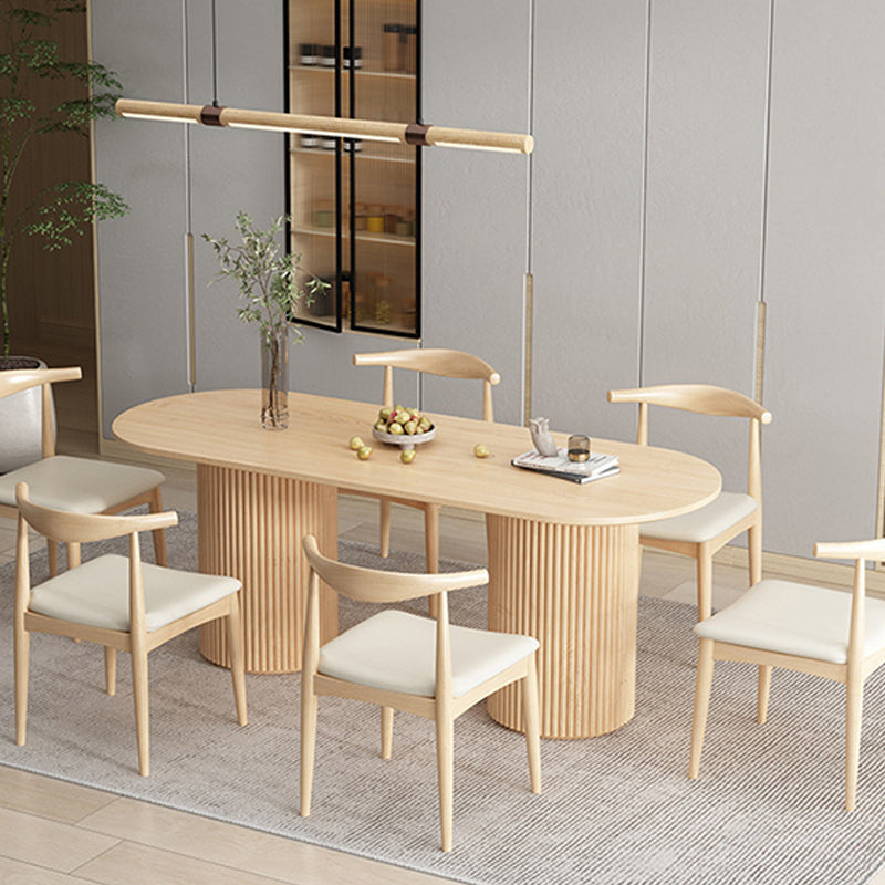 Contemporary Solid Wood Dining Table Oval Dining Table for Home Use Clearhalo 'Dining Tables & Seating' 'Dining Tables' 'dining_table' 'furn' 'furn_dining_table' 'Furniture' 'Kitchen & Dining Furniture' 6277083