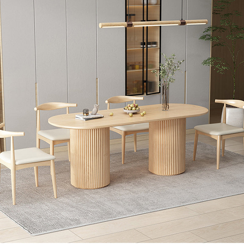 Contemporary Solid Wood Dining Table Oval Dining Table for Home Use Clearhalo 'Dining Tables & Seating' 'Dining Tables' 'dining_table' 'furn' 'furn_dining_table' 'Furniture' 'Kitchen & Dining Furniture' 6277084