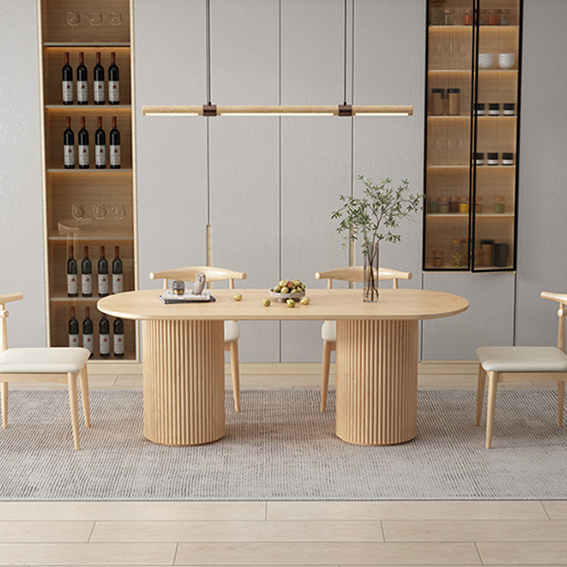 Contemporary Solid Wood Dining Table Oval Dining Table for Home Use Clearhalo 'Dining Tables & Seating' 'Dining Tables' 'dining_table' 'furn' 'furn_dining_table' 'Furniture' 'Kitchen & Dining Furniture' 6277085