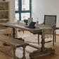 Rectangle Trestle Dining Table Medieval Modern Style Wood Table for Dining Room