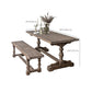 Rectangle Trestle Dining Table Medieval Modern Style Wood Table for Dining Room