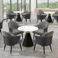 Metal Base Table Glam Style Sintered Stone Dining Table for Home Use Clearhalo 'Dining Tables & Seating' 'Dining Tables' 'dining_table' 'furn' 'furn_dining_table' 'Furniture' 'Kitchen & Dining Furniture' 6277147