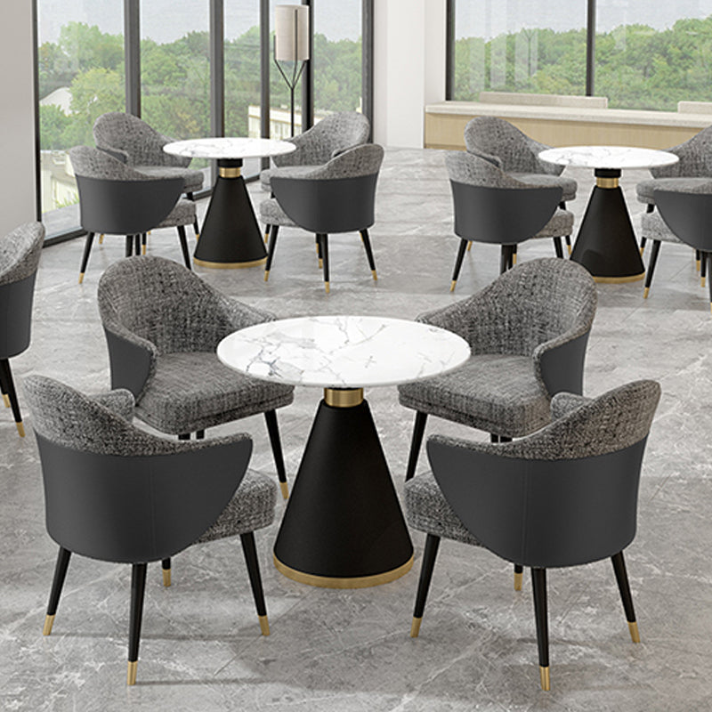 Metal Base Table Glam Style Sintered Stone Dining Table for Home Use Clearhalo 'Dining Tables & Seating' 'Dining Tables' 'dining_table' 'furn' 'furn_dining_table' 'Furniture' 'Kitchen & Dining Furniture' 6277147