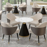 Metal Base Table Glam Style Sintered Stone Dining Table for Home Use Clearhalo 'Dining Tables & Seating' 'Dining Tables' 'dining_table' 'furn' 'furn_dining_table' 'Furniture' 'Kitchen & Dining Furniture' 6277155