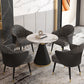 Metal Base Table Glam Style Sintered Stone Dining Table for Home Use Clearhalo 'Dining Tables & Seating' 'Dining Tables' 'dining_table' 'furn' 'furn_dining_table' 'Furniture' 'Kitchen & Dining Furniture' 6277157