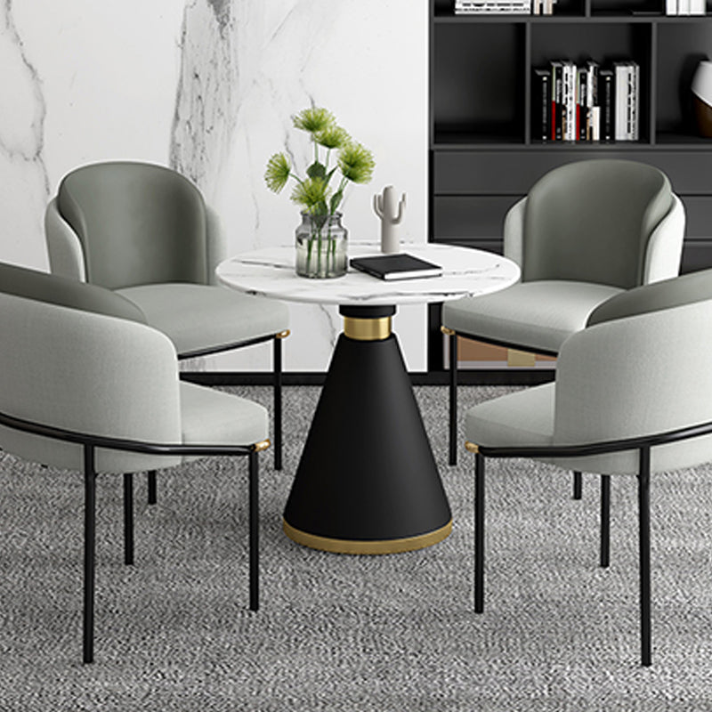 Glam Metal Dinette Table Gesinterde stenen eettafel voor thuisgebruik