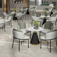 Glam Metal Dinette Table Gesinterde stenen eettafel voor thuisgebruik