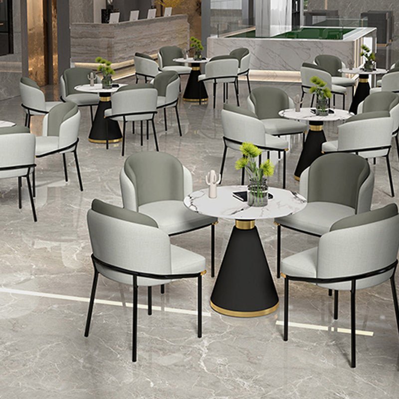 Glam Metal Dinette Table Gesinterde stenen eettafel voor thuisgebruik