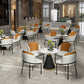 Glam Metal Dinette Table Gesinterde stenen eettafel voor thuisgebruik