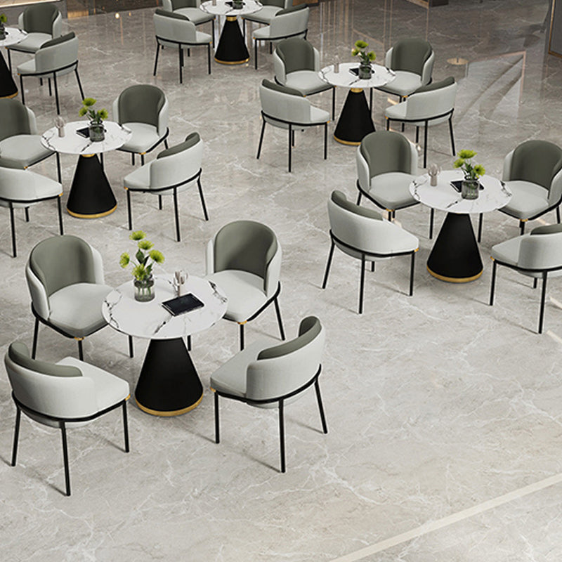 Glam Metal Dinette Table Gesinterde stenen eettafel voor thuisgebruik
