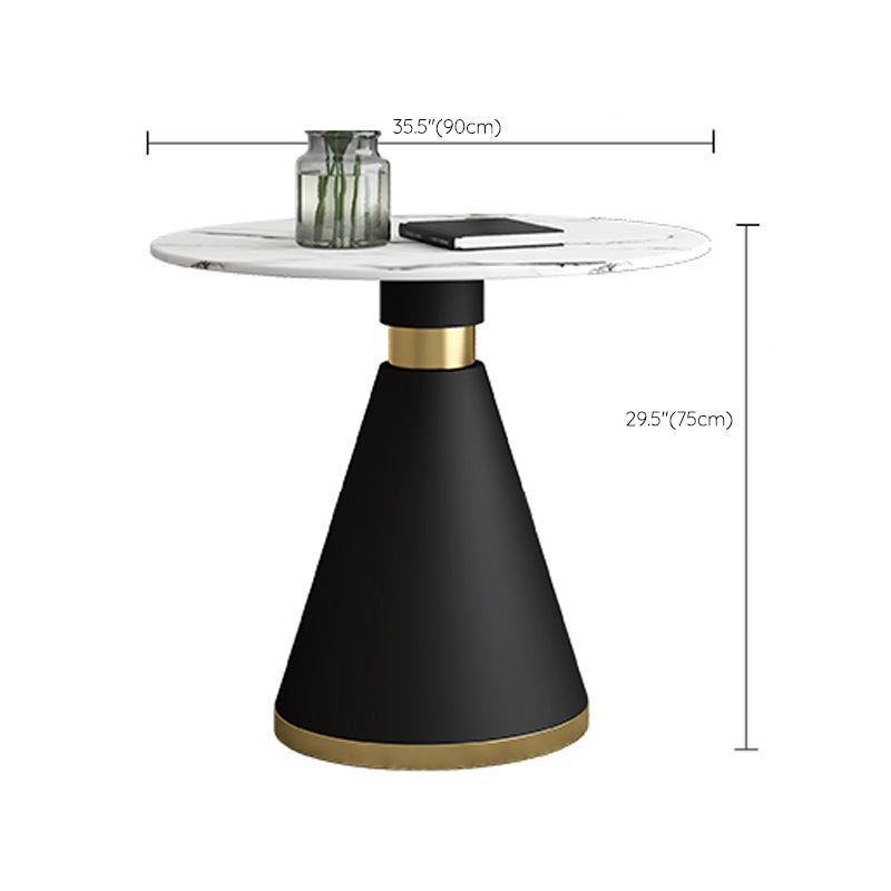 Glam Metal Dinette Table Gesinterde stenen eettafel voor thuisgebruik