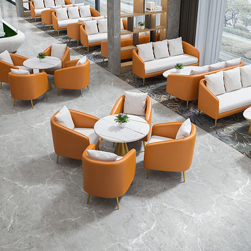 Glam Sintered Stone Dining Table Metal Dinette Table for Home Use Clearhalo 'Dining Tables & Seating' 'Dining Tables' 'dining_table' 'furn' 'furn_dining_table' 'Furniture' 'Kitchen & Dining Furniture' 6277186