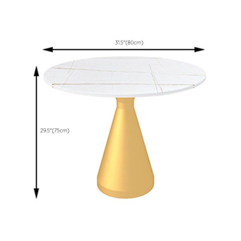 Glam Sintered Stone Dining Table Metal Dinette Table for Home Use Clearhalo 'Dining Tables & Seating' 'Dining Tables' 'dining_table' 'furn' 'furn_dining_table' 'Furniture' 'Kitchen & Dining Furniture' 6277192