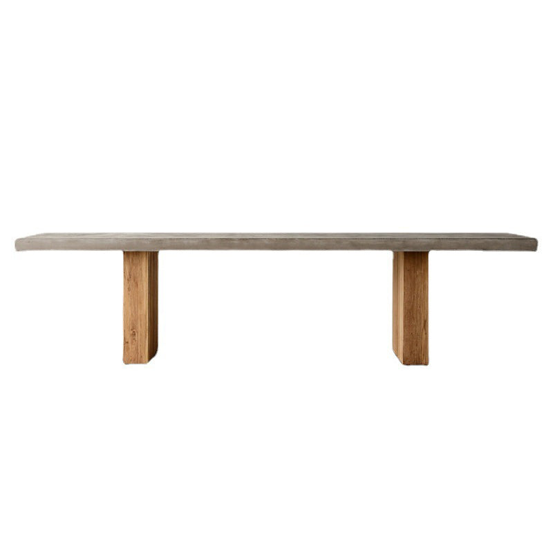 Rectangle Double Pedestal Dining Table Modern Wood Base Table for Kitchen Without Chairs Clearhalo 'Dining Tables & Seating' 'Dining Tables' 'dining_table' 'furn' 'furn_dining_table' 'Furniture' 'Kitchen & Dining Furniture' 6277195