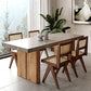 Rectangle Double Pedestal Dining Table Modern Wood Base Table for Kitchen 70.9"L x 31.5"W x 29.5"H Without Chairs Clearhalo 'Dining Tables & Seating' 'Dining Tables' 'dining_table' 'furn' 'furn_dining_table' 'Furniture' 'Kitchen & Dining Furniture' 6277196