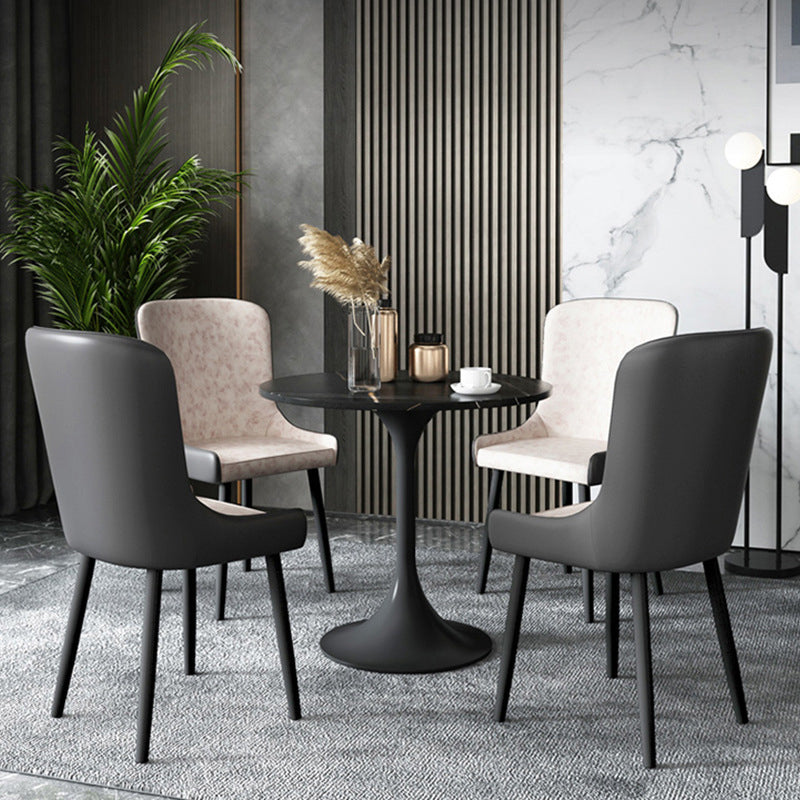 Moderne eettafel van gesinterd steen, ronde eettafel voor de keuken