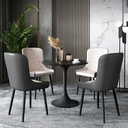 Moderne eettafel van gesinterd steen, ronde eettafel voor de keuken
