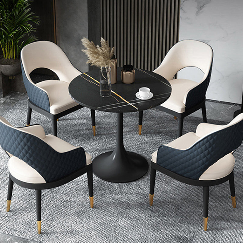 Moderne eettafel van gesinterd steen, ronde eettafel voor de keuken