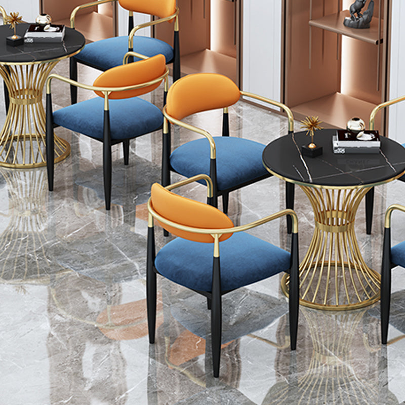Glam Faux Marble Dining Table Metal Dining Table for Home Use Clearhalo 'Dining Tables & Seating' 'Dining Tables' 'dining_table' 'furn' 'furn_dining_table' 'Furniture' 'Kitchen & Dining Furniture' 6277226