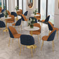 Glam Sintered Stone Dining Table Metal Dining Table for Home Use Clearhalo 'Dining Tables & Seating' 'Dining Tables' 'dining_table' 'furn' 'furn_dining_table' 'Furniture' 'Kitchen & Dining Furniture' 6277230