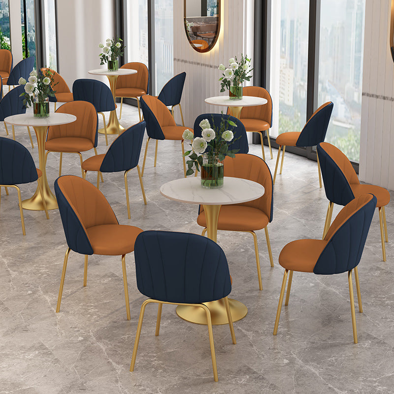 Glam Sintered Stone Dining Table Metal Dining Table for Home Use Clearhalo 'Dining Tables & Seating' 'Dining Tables' 'dining_table' 'furn' 'furn_dining_table' 'Furniture' 'Kitchen & Dining Furniture' 6277230