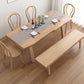 Mesa de comedor rectangular de 4 patas, mesa de madera de estilo moderno para cocina
