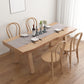 Mesa de comedor rectangular de 4 patas, mesa de madera de estilo moderno para cocina