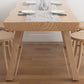 Mesa de comedor rectangular de 4 patas, mesa de madera de estilo moderno para cocina