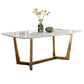 Glam Dining Faux Marble Table Rectangle Table with Metal Legs for Kitchen Clearhalo 'Dining Tables & Seating' 'Dining Tables' 'dining_table' 'furn' 'furn_dining_table' 'Furniture' 'Kitchen & Dining Furniture' 6277260
