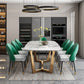 Glam Dining Faux Marble Table Rectangle Table with Metal Legs for Kitchen Clearhalo 'Dining Tables & Seating' 'Dining Tables' 'dining_table' 'furn' 'furn_dining_table' 'Furniture' 'Kitchen & Dining Furniture' 6277265